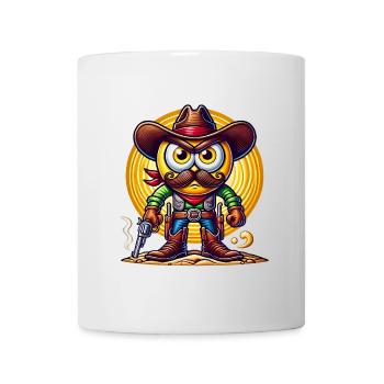 Lustiges Cartoon Cowboy PopArt Design - Tasse - Weiß - Vorne
