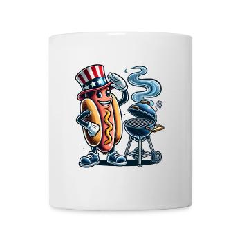 Smokin Hot BBQ Retro Hot Dog Design - Tasse - Weiß - Vorne