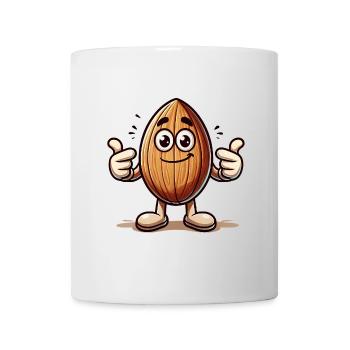 Drôle d’amande dessin animé lait blague design - Mug blanc - blanc - Devant