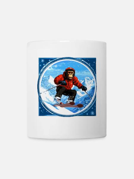 Ski Affe - Tasse - Weiß