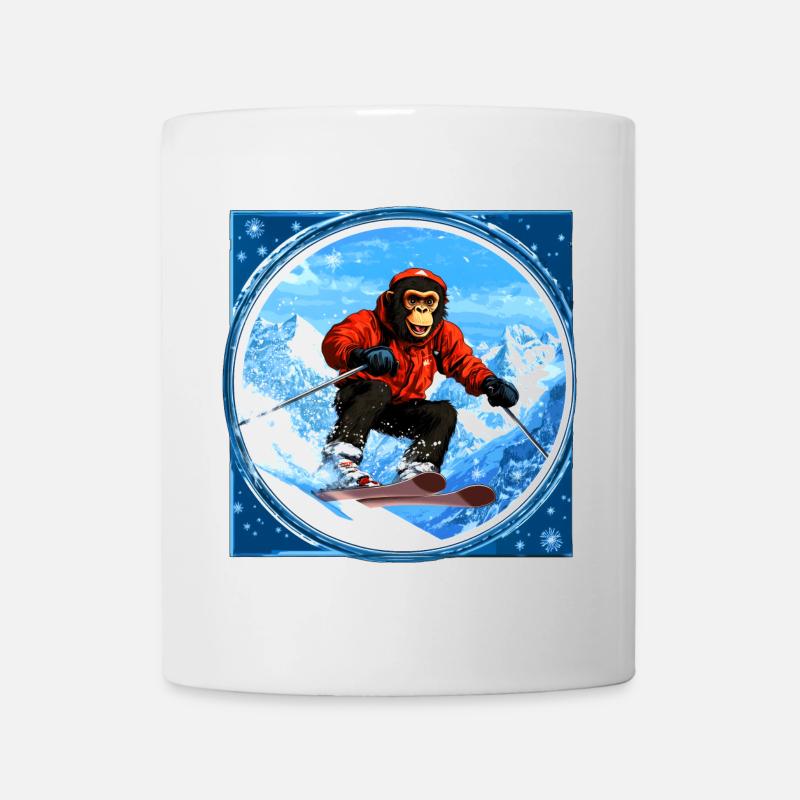 Ski Affe - Tasse - Weiß
