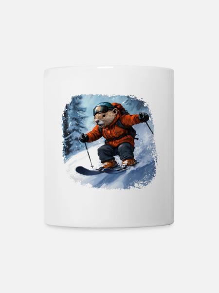 Biber Ski - Tasse - Weiß