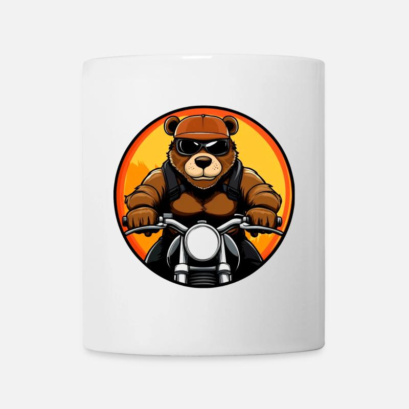 Bären Motorrad - Tasse - Weiß