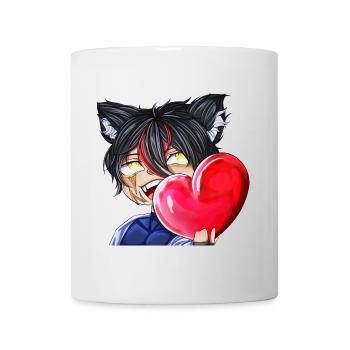 Chibi mit Herz - Tasse - Weiß - Vorne