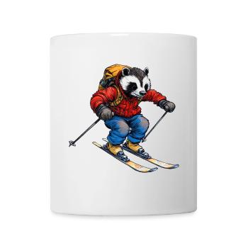 Skifahrer Dachs - Tasse - Weiß - Vorne