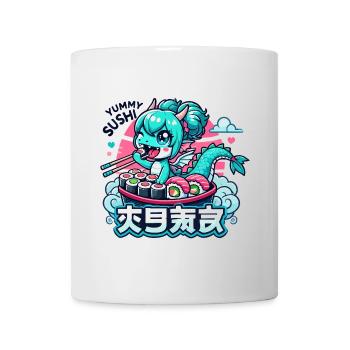 Cadeau Dragon Maki Sushi Kawaii - Mug blanc - blanc - Devant