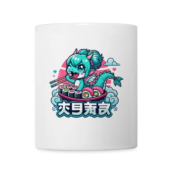 Cadeau Dragon Maki Sushi Kawaii - Mug blanc - blanc - Devant
