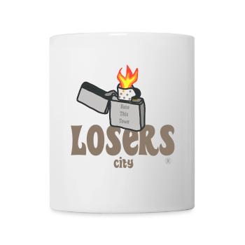 Grunge Rebel Lighter - Hate this town - Mug - white - Front