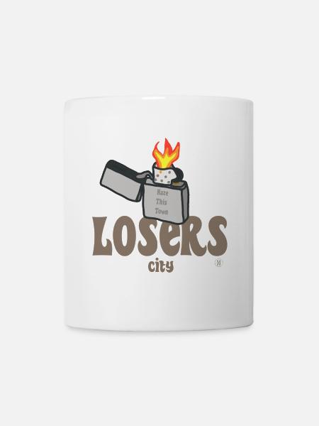 Grunge Rebel Lighter - Hate this town - Mug blanc - blanc