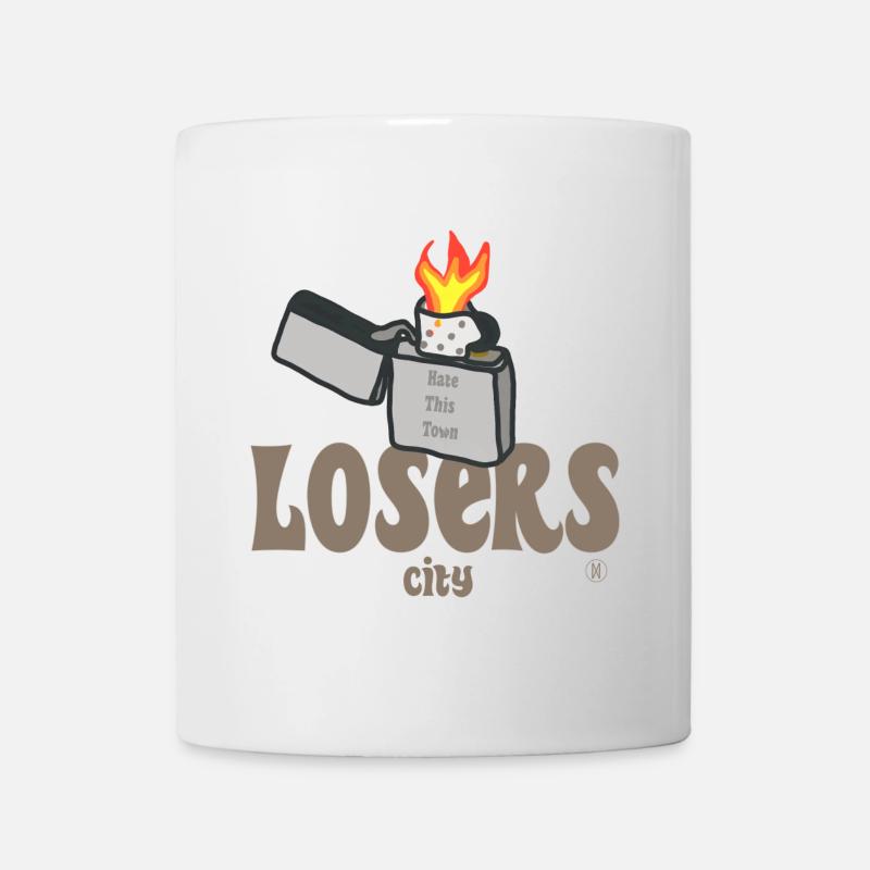 Grunge Rebel Lighter - Hate this town - Mug blanc - blanc