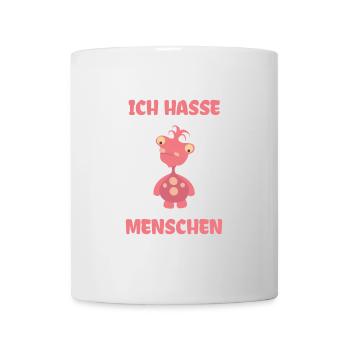 Ich hasse Menschen Süßes Monster Halloween - Tasse - Weiß - Vorne