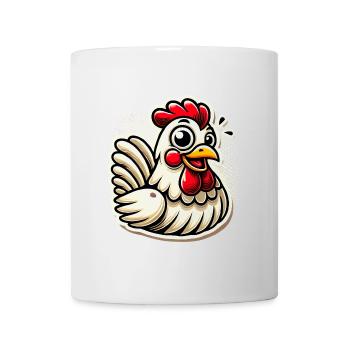 Funny Cartoon Chicken Sticker - Mug - white - Front