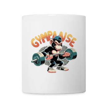 Gympanse Schimpanse witzig Gym Kraftsport Geschenk - Tasse - Weiß - Vorne