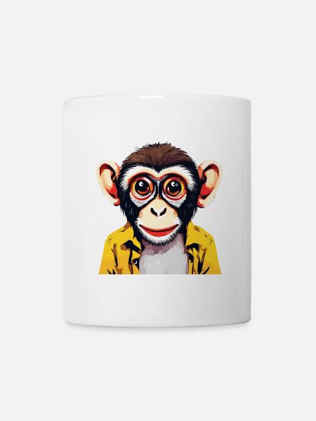 Vibrant Monkey Illustration for Apparel - Mug - white