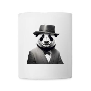 Panda élégant en smoking classique et fedora - Mug blanc - blanc - Devant
