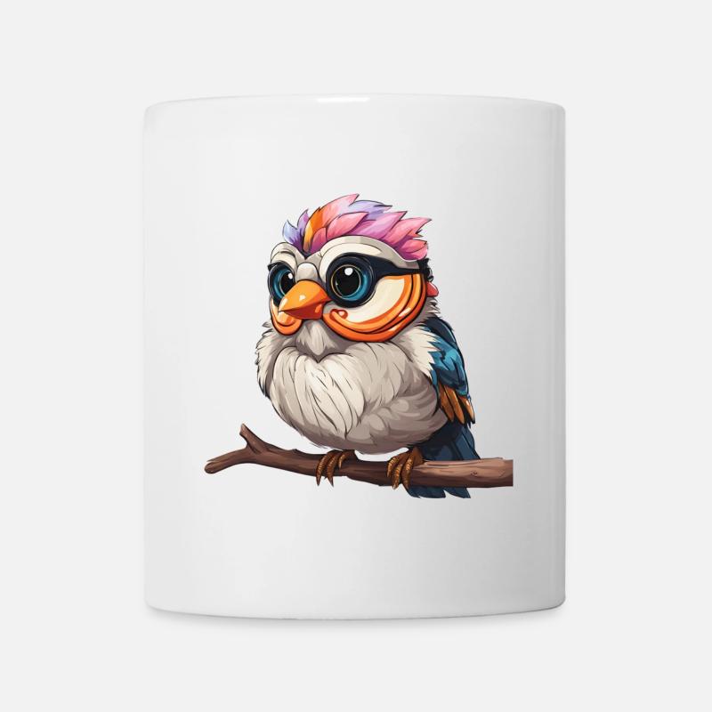 Spectacle vibrant de la chouette colorée - Mug blanc - blanc