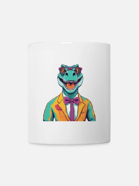 Dinosaur Lawyer Cartoon Design - Mug - white