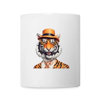 Victorian Tiger with Bowler Hat - Mug - white - Front
