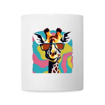 Cool Retro Giraffe Portrait with Sunglasses - Mug - white - Front