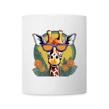 Girafe ludique avec des lunettes de soleil - Mug blanc - blanc - Devant