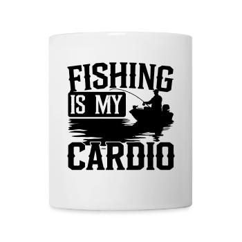 Fishing Is My Cardio Silhouette - Mug - white - Front