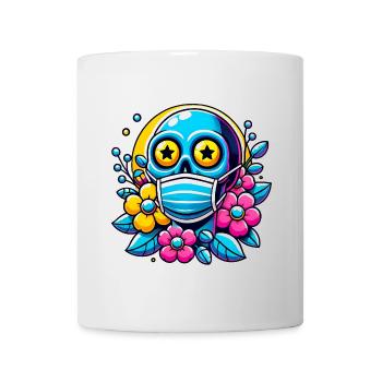 Toter Innerer Schädel mit Regenbogenblumen - Tasse - Weiß - Vorne