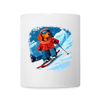 Dachshund Ski - Mug - white - Front