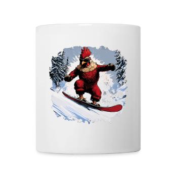 Huhn Snowboard - Tasse - Weiß - Vorne