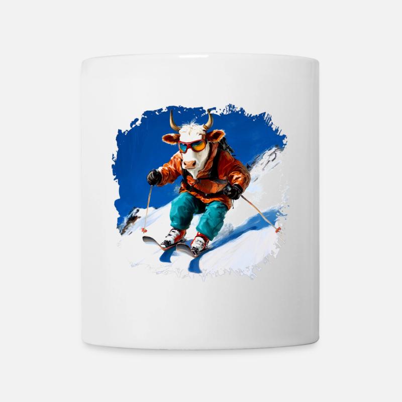 Kühe Ski - Tasse - Weiß