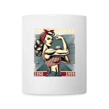 Strength strong power woman rockabilly retro gift - Mug - white - Front