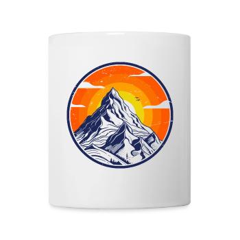 Majestätisches Berg-Sonnenuntergangs-Design - Tasse - Weiß - Vorne