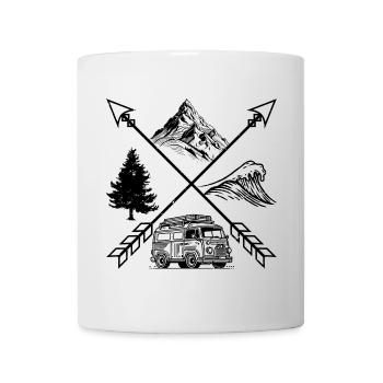 Minimalist Geometric Line Art Tee - Mug - white - Front