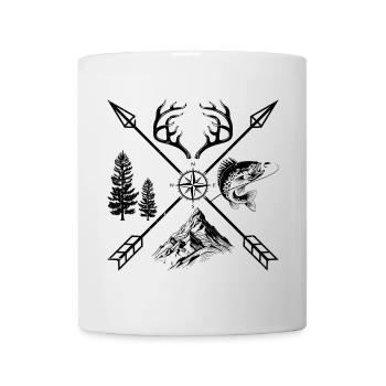 Abstrakte geometrische Strichkunst T-Shirt - Tasse - Weiß - Vorne