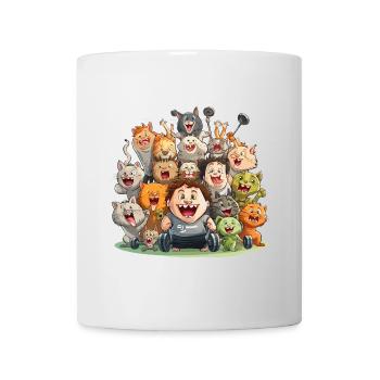 Die fitte und lustige Crew - Tasse - Weiß - Vorne