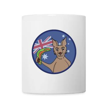 Entzückender Känguru Australien Bumerang - Tasse - Weiß - Vorne