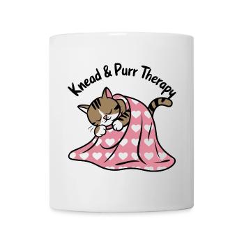 Couverture de sieste ronronnante sous le cœur - Mug blanc - blanc - Devant