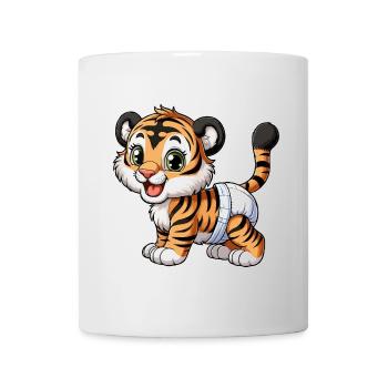 Baby Tiger mit Windel - Tasse - Weiß - Vorne