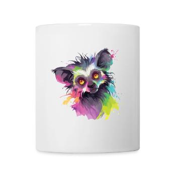 Aye-Aye Finger Animal Lemur Madagascar Colorful Art - Mug - white - Front
