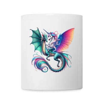 Regenbogen Drachen EInhorn Fusion - Tasse - Weiß - Vorne