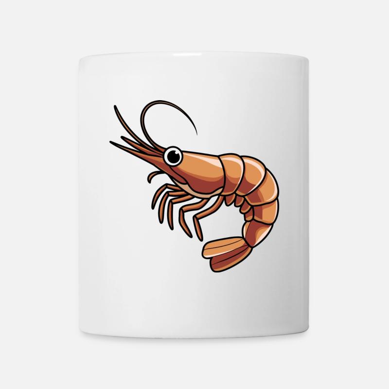 Bold Orange Shrimp Cartoon for Apparel - Mug - white
