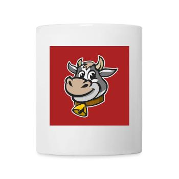 Fröhliche Illustration eines Kuhkopfes. - Tasse - Weiß - Vorne