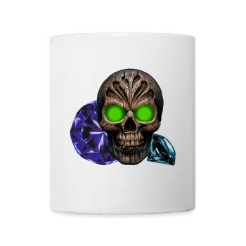 Menschenschädel, leucht augen, Brillanten, vanitas - Tasse - Weiß - Vorne