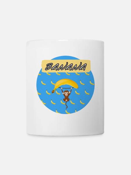 banana äffchen - Tasse - Weiß