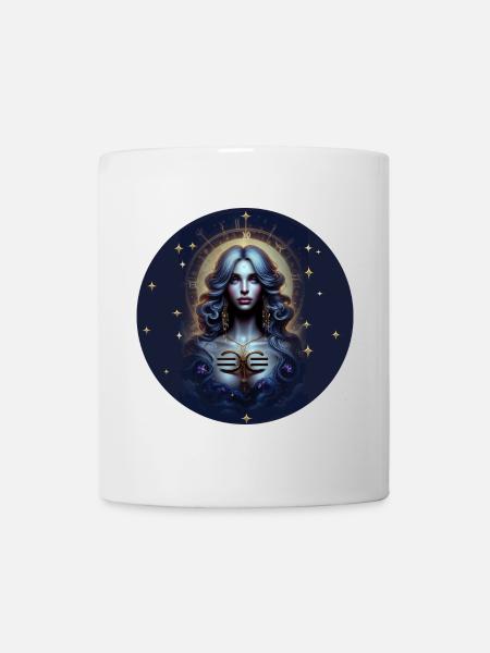Mondschein Göttin Sternkreis - Sternzeichen Waage - Tasse - Weiß