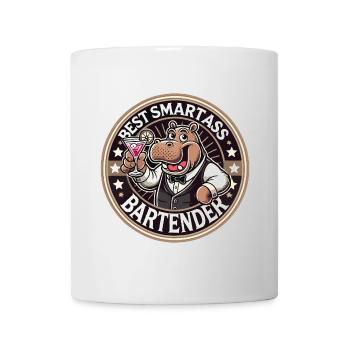 Barkeeper Barmann Nilpferd Flusspferd Geschenk - Tasse - Weiß - Vorne