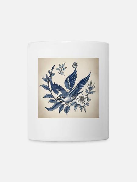 Tätowierung einer Schwalbe - Tasse - Weiß