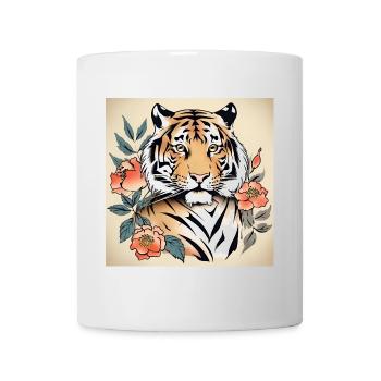 Tiger-Tattoo - Tasse - Weiß - Vorne