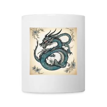 Das Tattoo eines Vintage-Drachen - Tasse - Weiß - Vorne