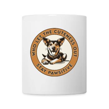 Restez Pawsitive - Mug blanc - blanc - Devant