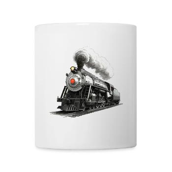 Nostalgic Steam Locomotive - Railway Illustration - Mug - white - Front